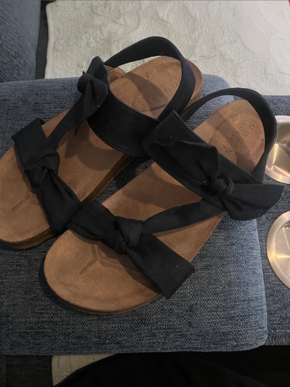 Women's navy blue Bow Strap Sandals size 9.5